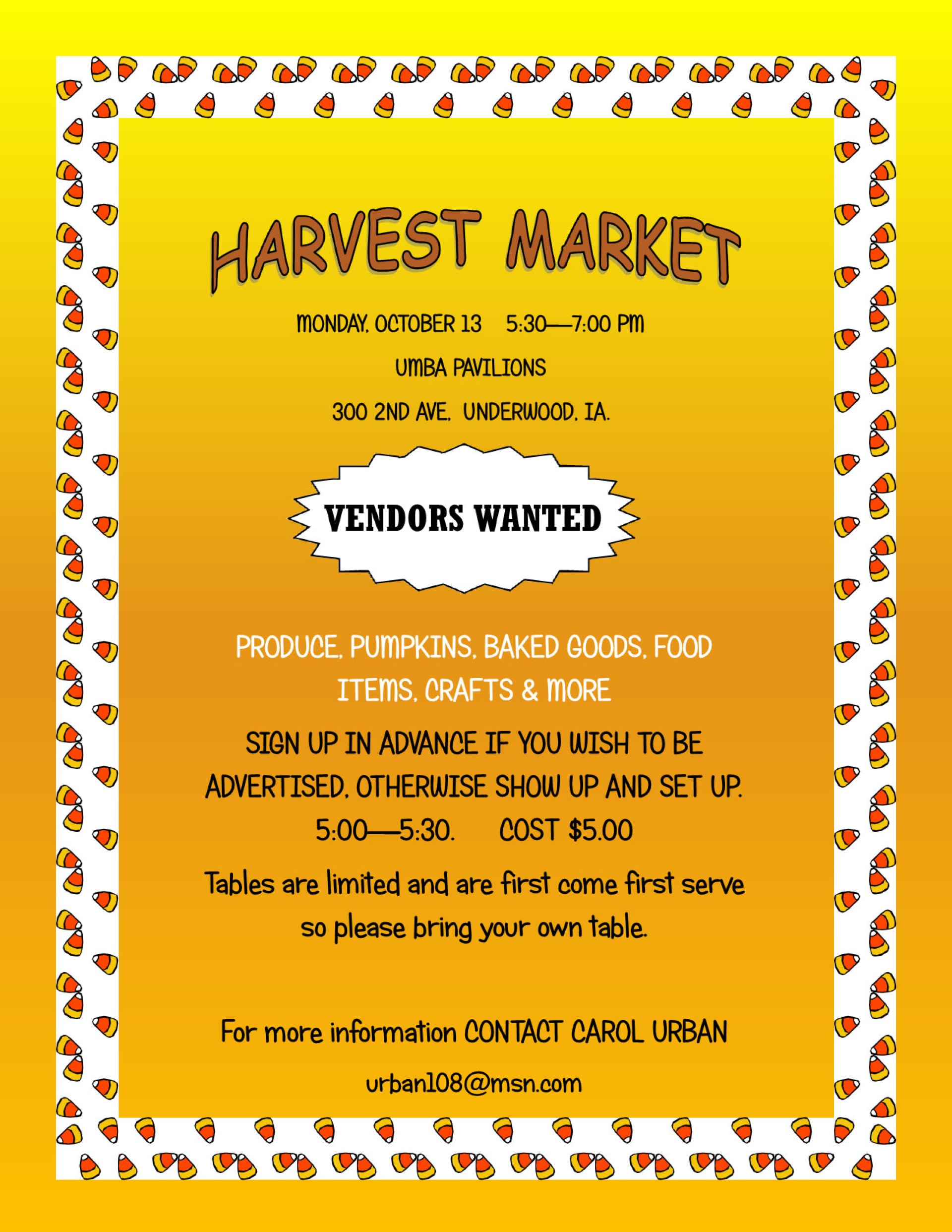 Harvest Market Underwood Flyer