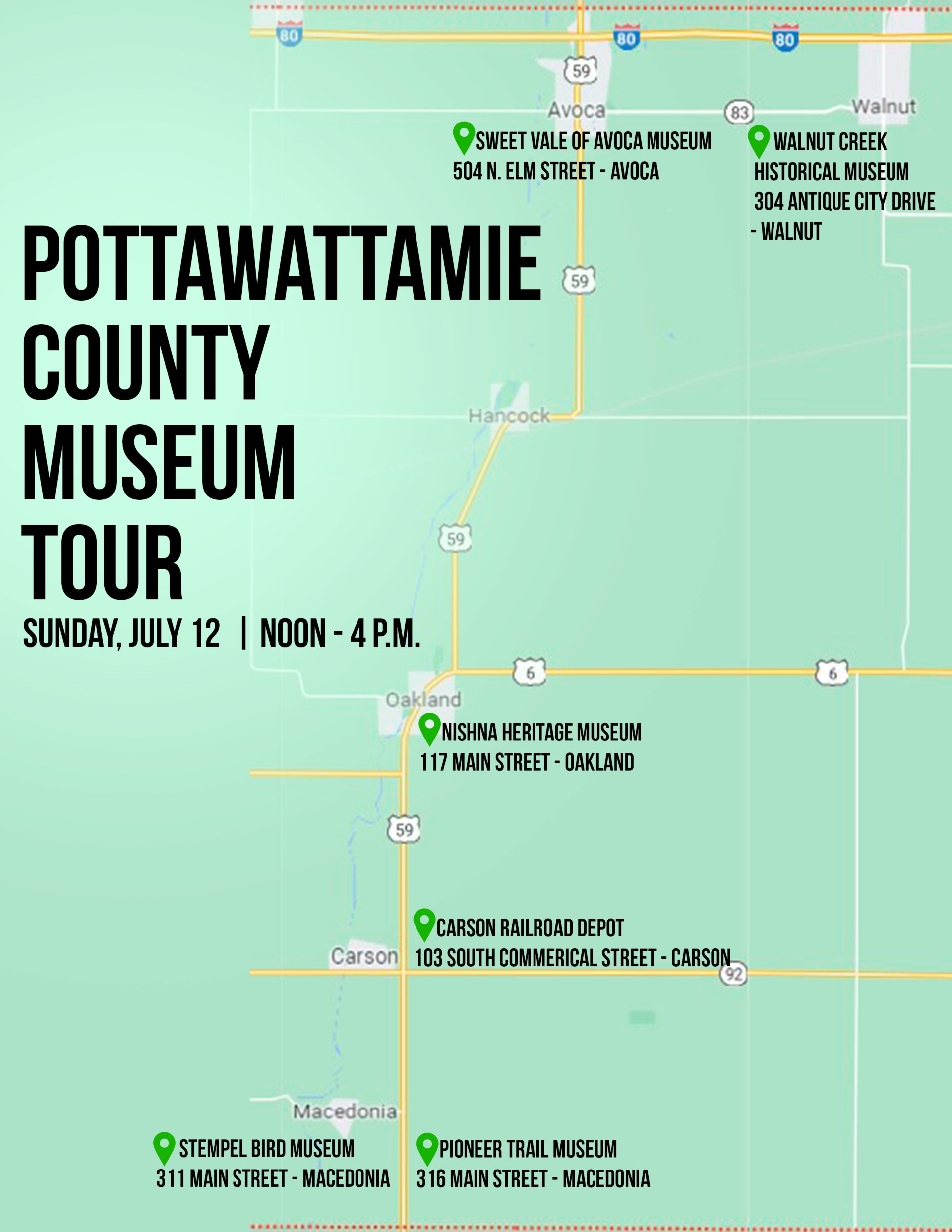 Pottawattamie County Museum Tour Map