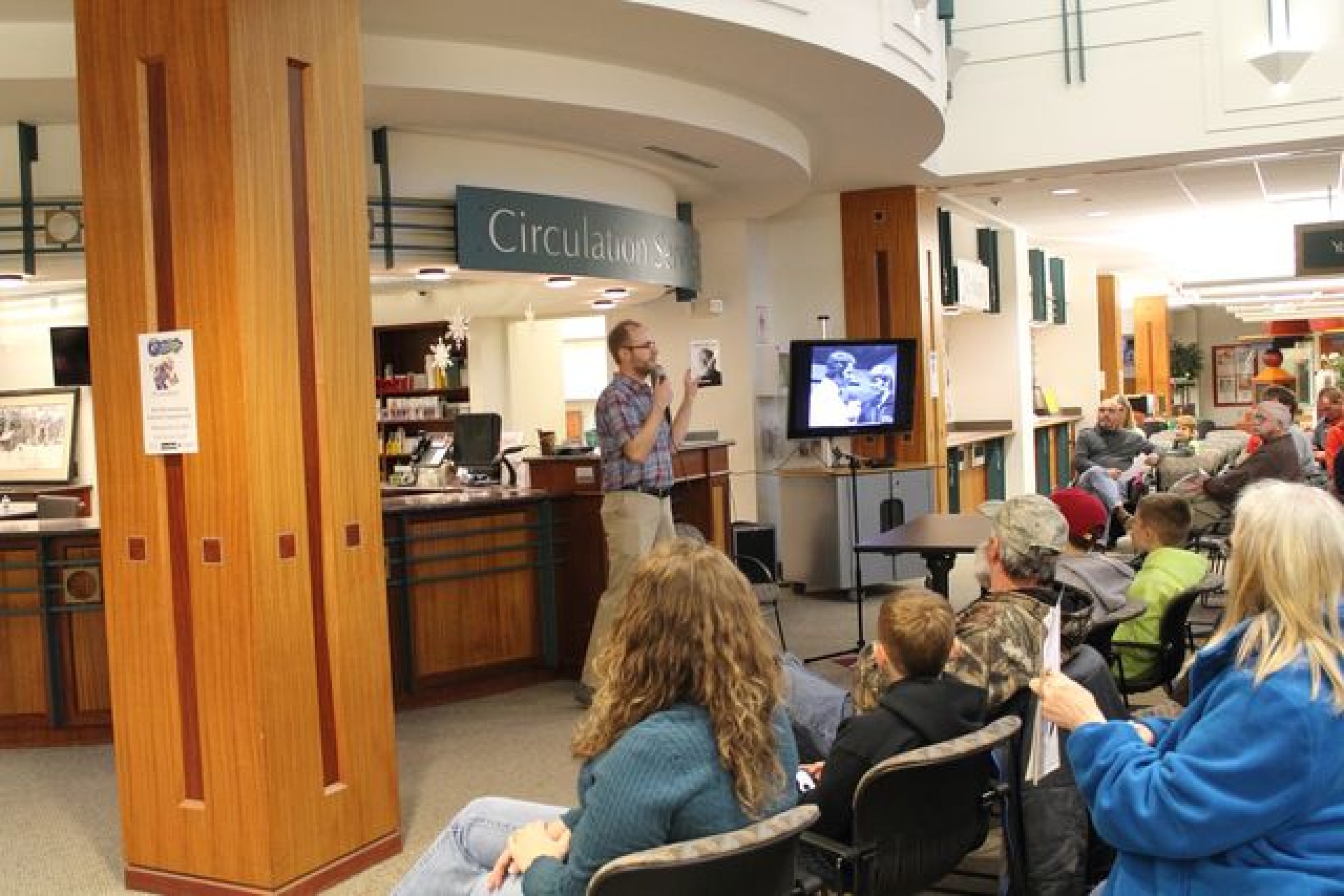 Public speaker at the library
