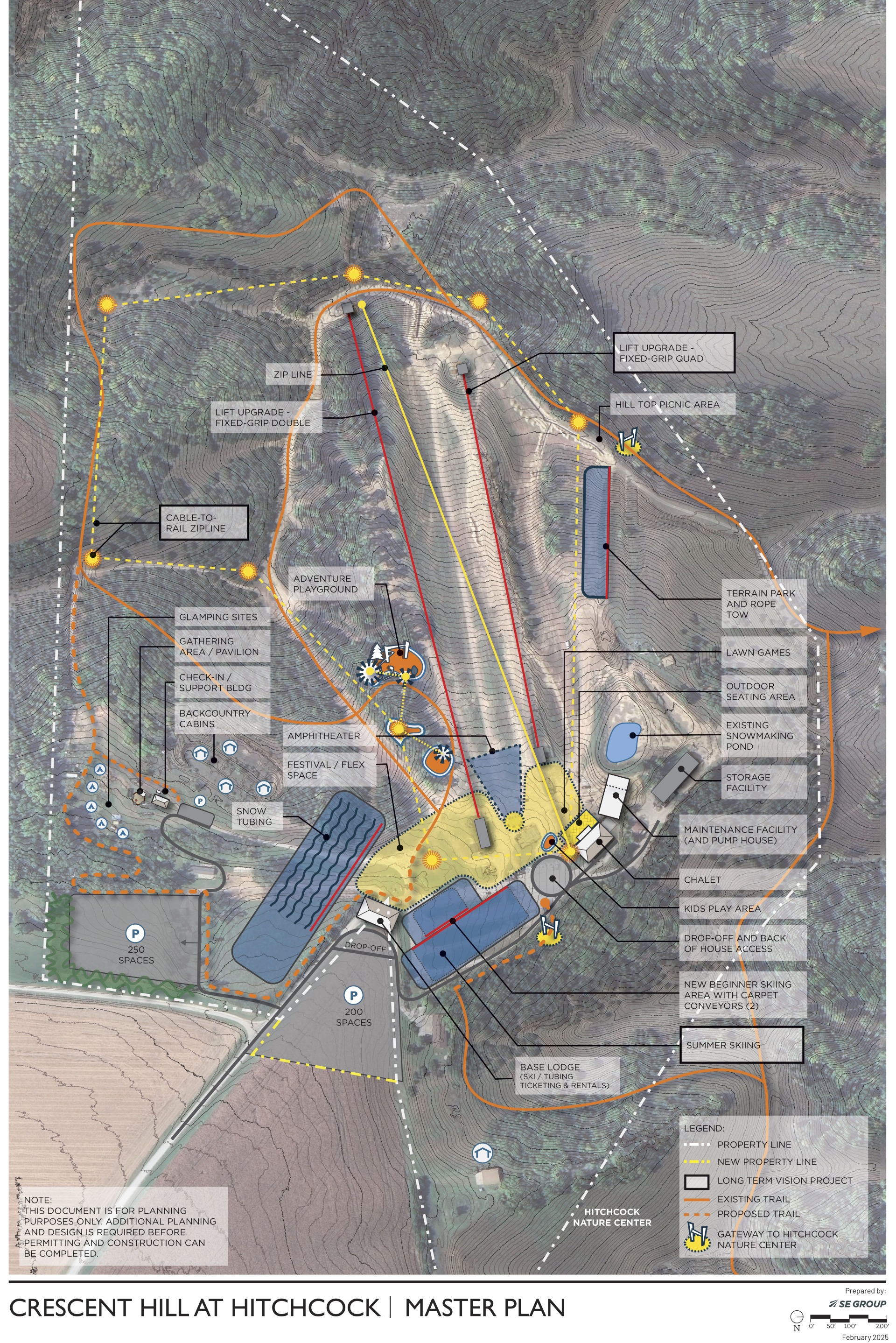 Map of drafted master plan for Crescent Hill