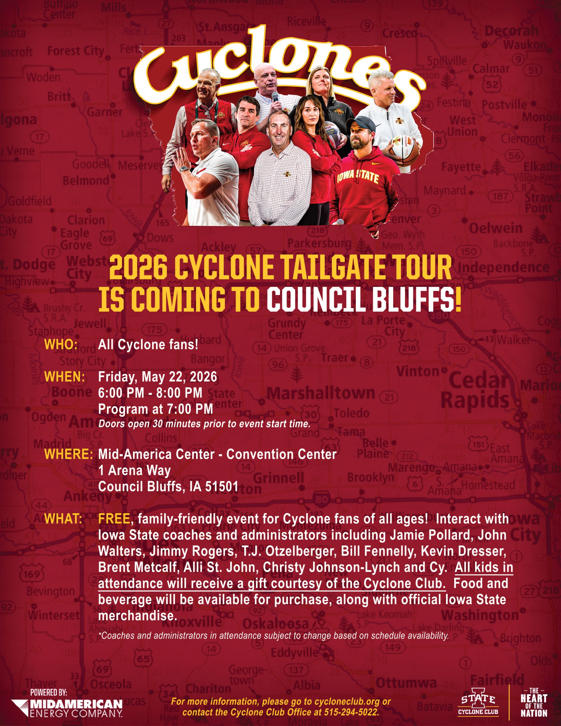 2026 Cyclone Tailgate Tour- Council Bluffs, May 22, 2026