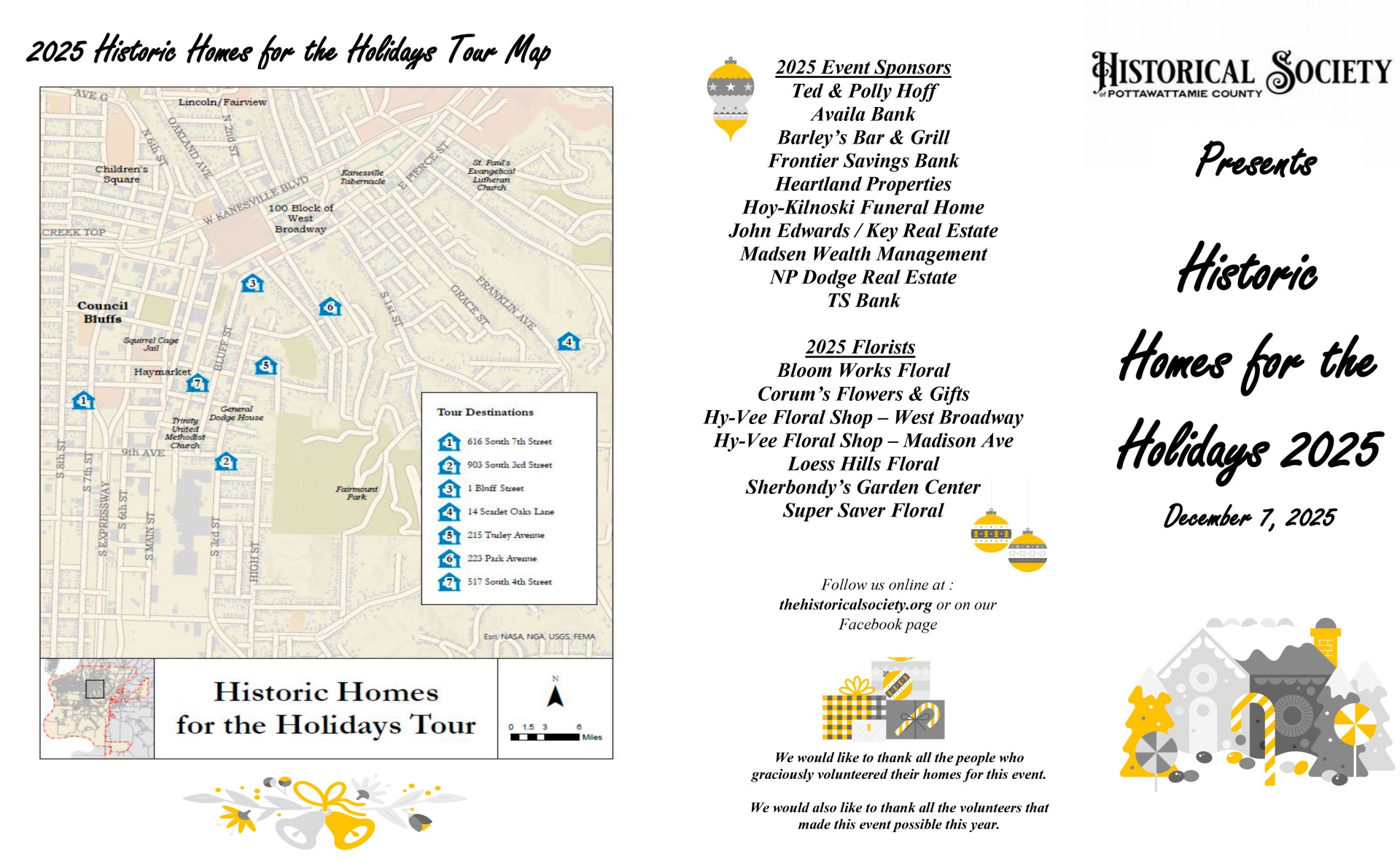 Historic Homes for the Holidays Tour Map