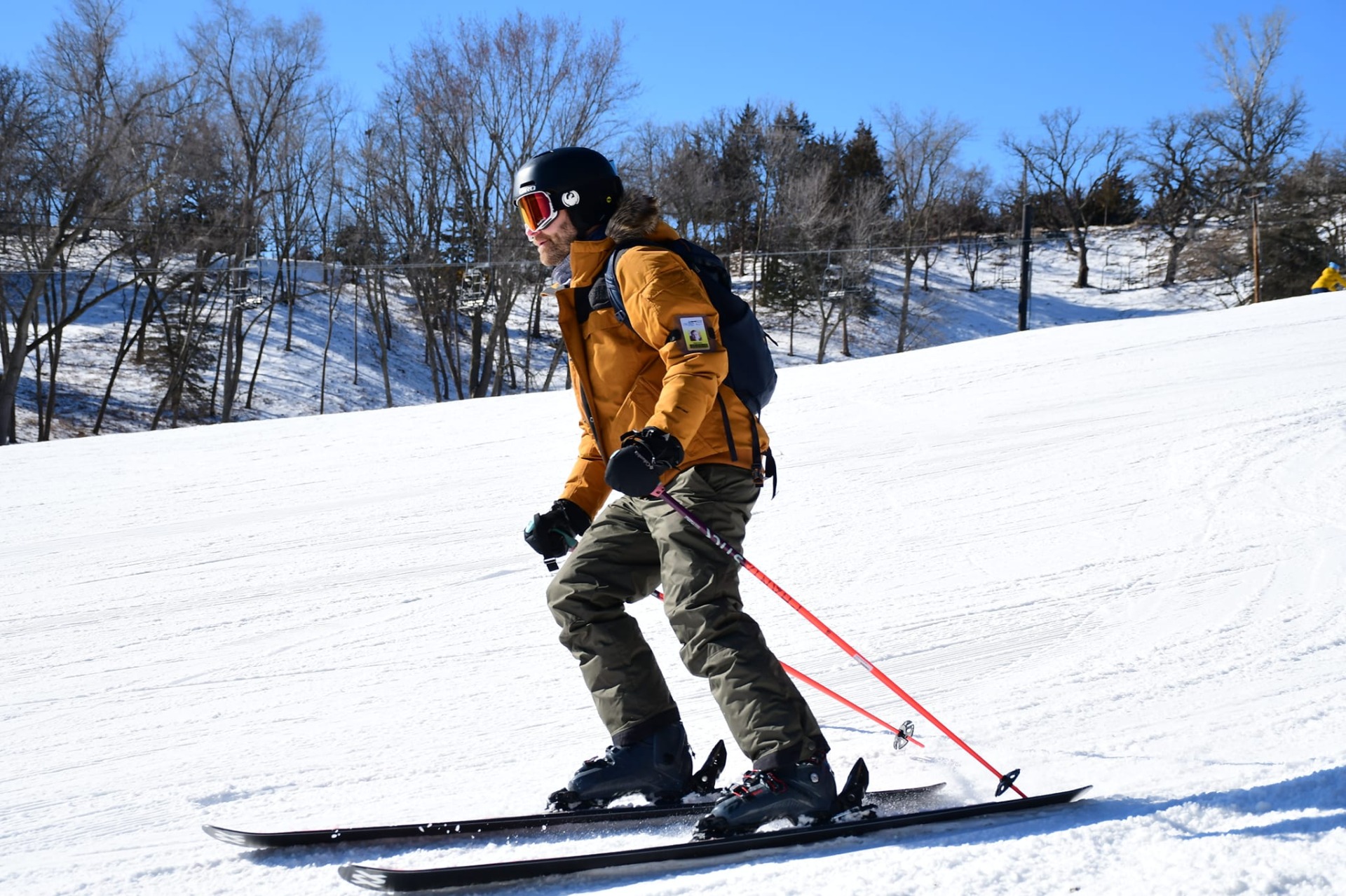 A skier glides down the slopes of Crescent Hill