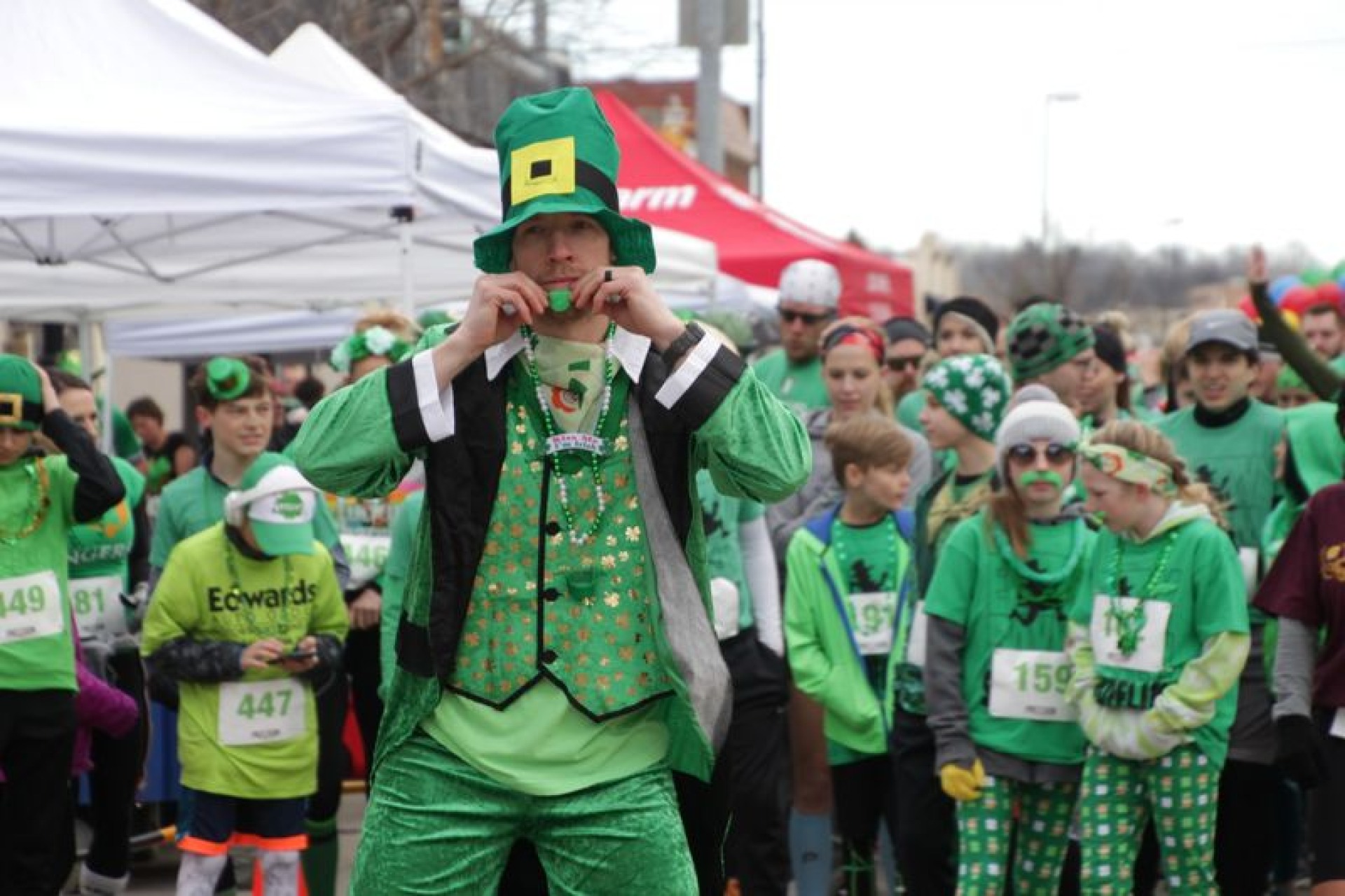 Man dressed as a leprechaun at the shamrock shuffle