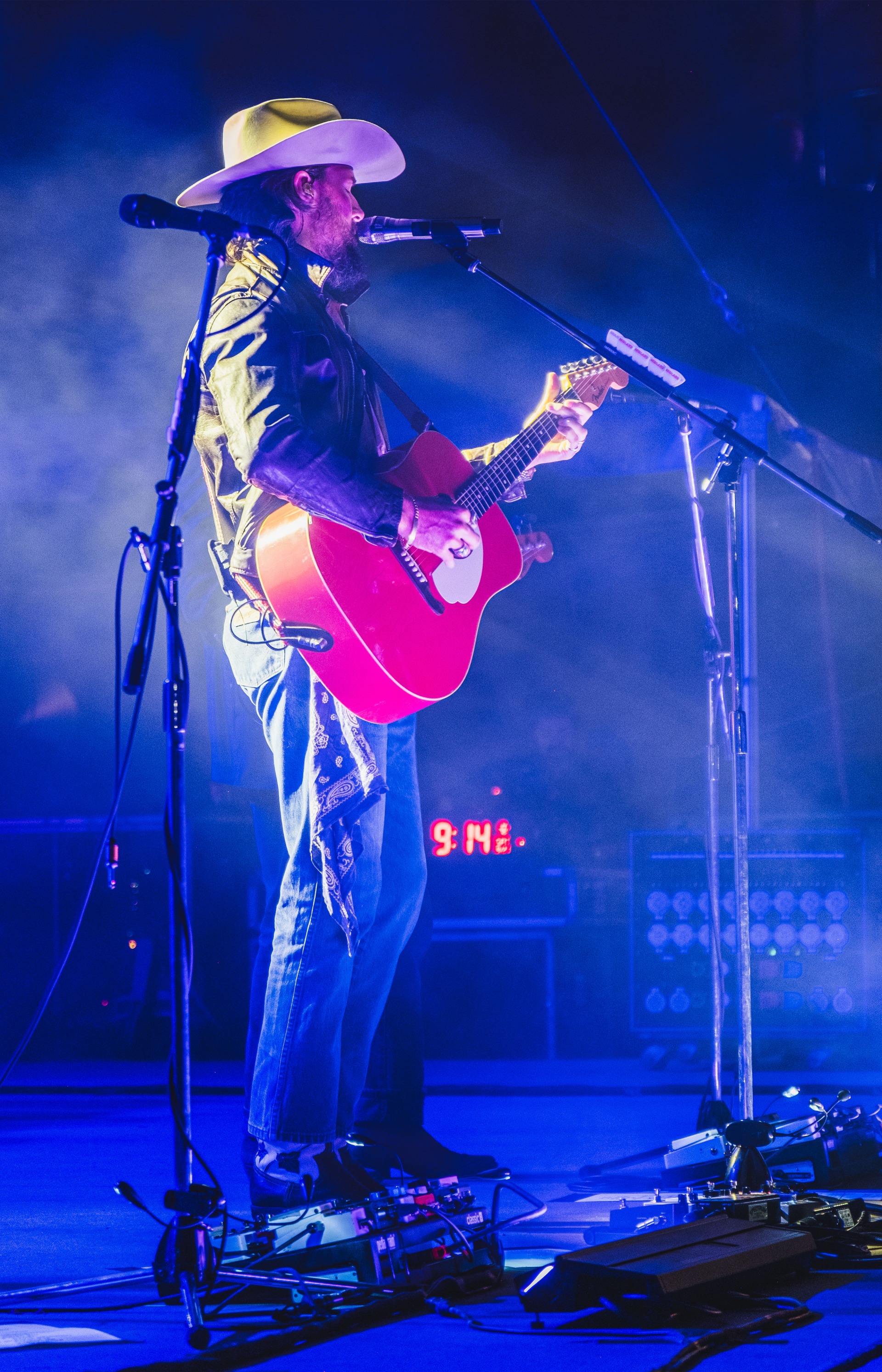 A guitarist wearing a cowboy hat plays at Stir Cove.