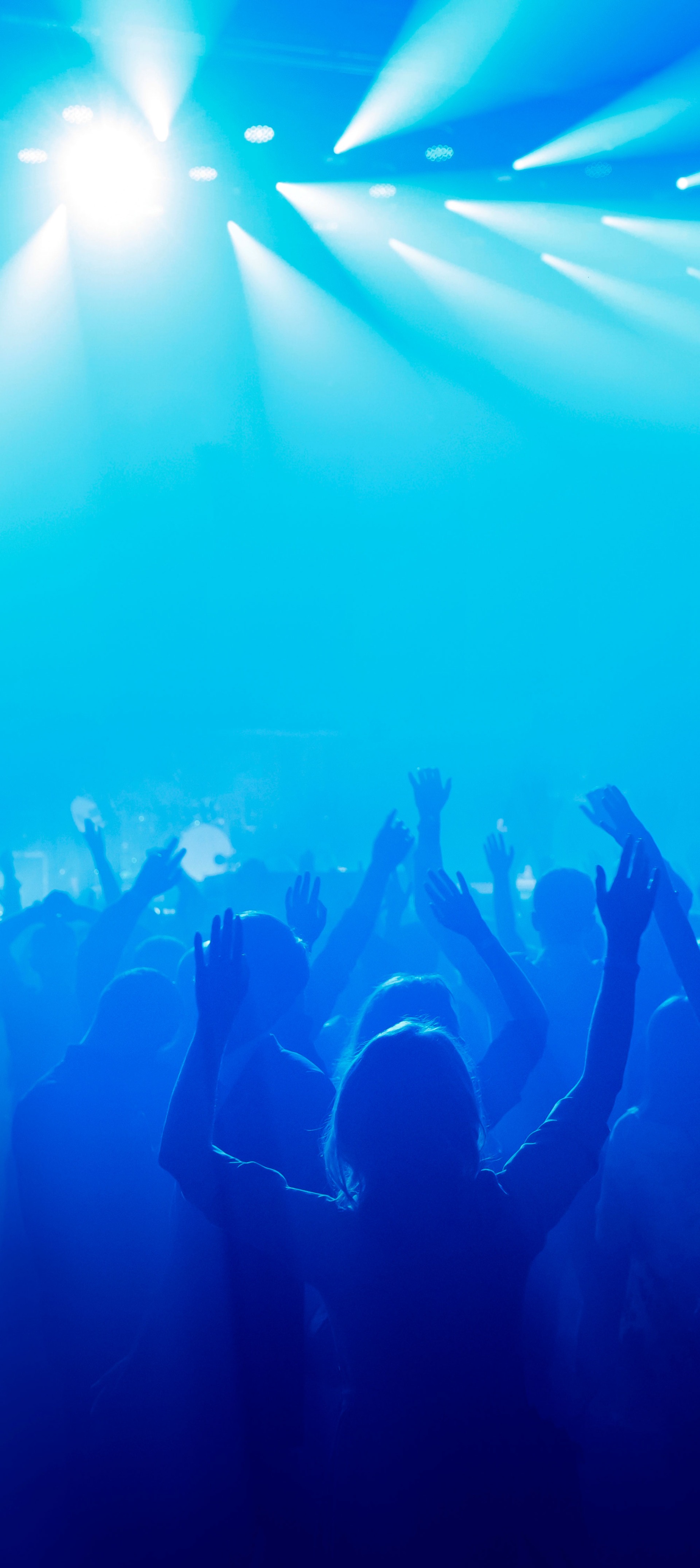 Hands raised at concert