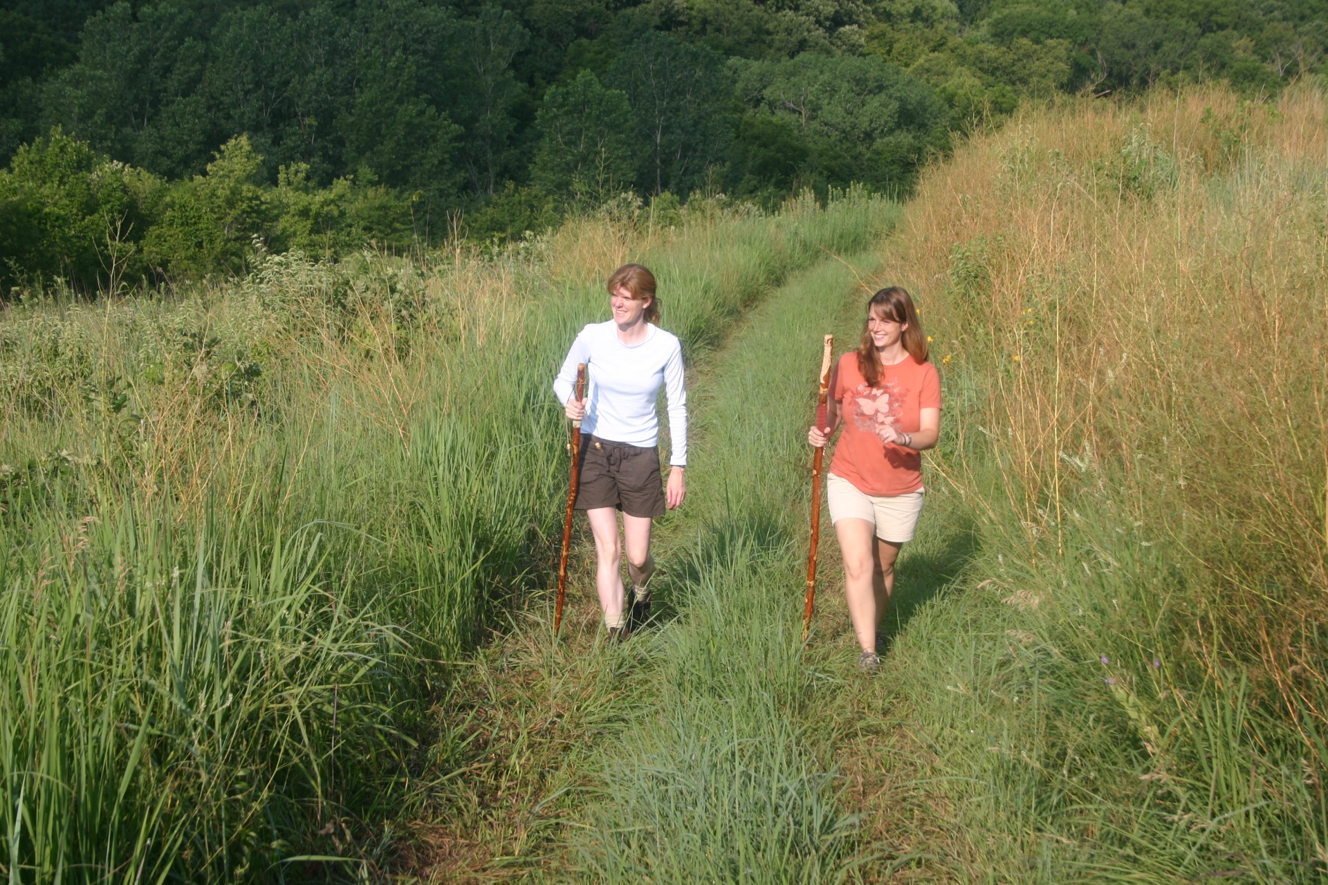 Kelly hikes the trails at Hitchcock Nature Center.