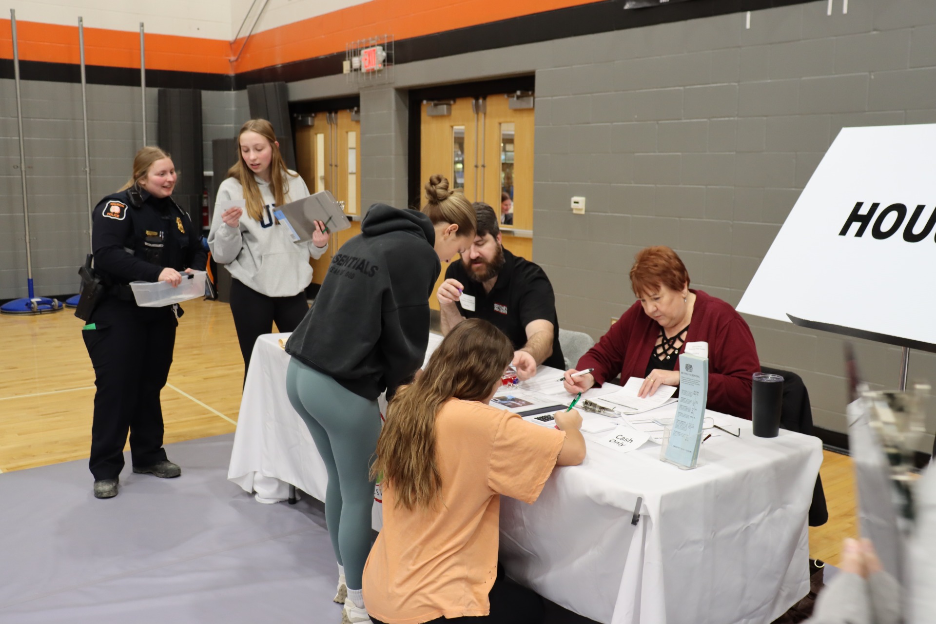 Students at the Housing table at the Reality 101 fair.