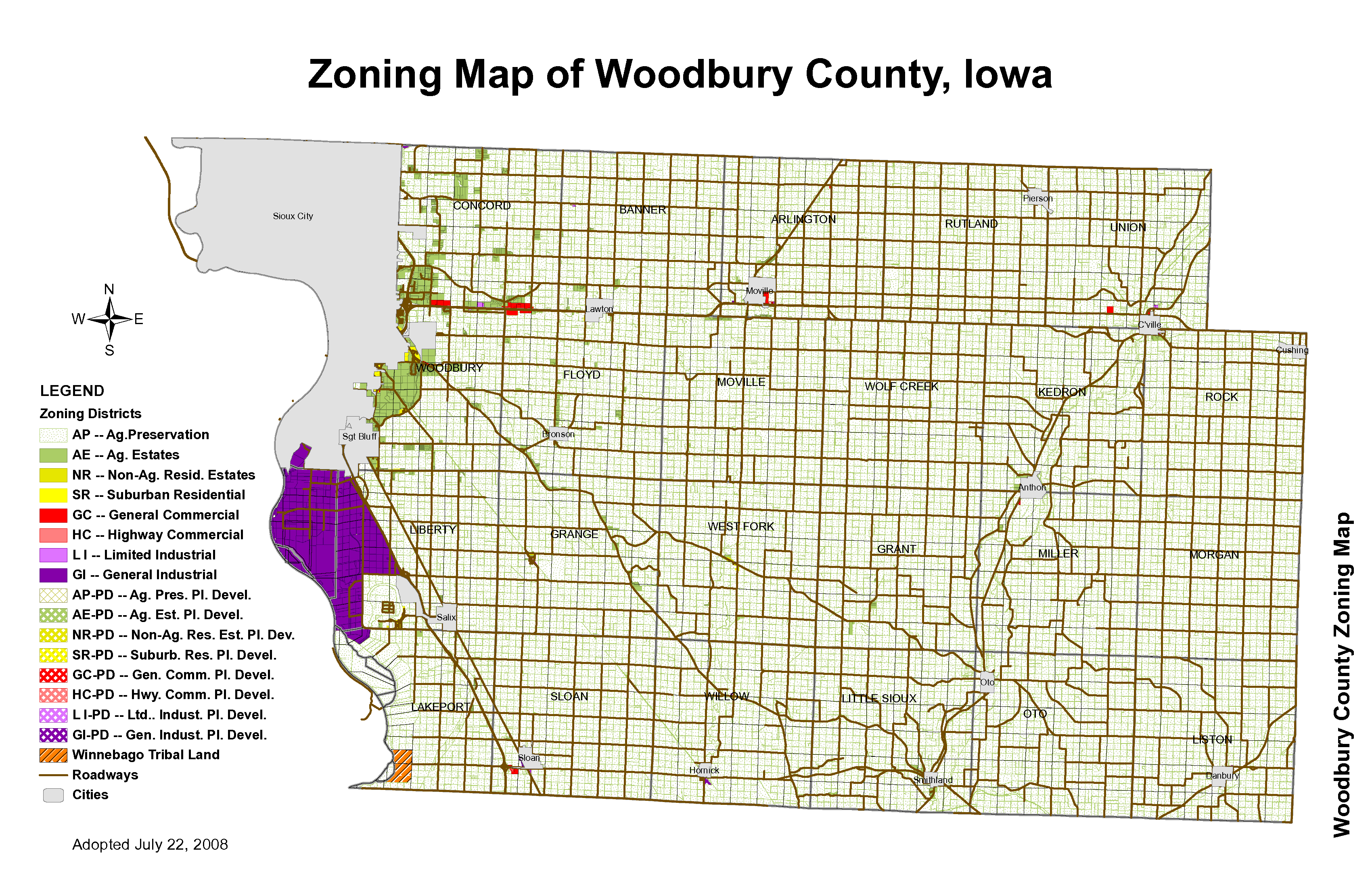 Zoning District Map - Woodbury County, Iowa